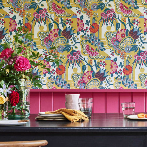 V&A Pineapple Garden - Yellow Wallpaper