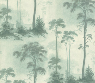 Prior Park Duck Egg Blue Luxury Tree Wallpaper