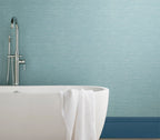 Raffia Seafoam Green Luxury Plain Wallpaper