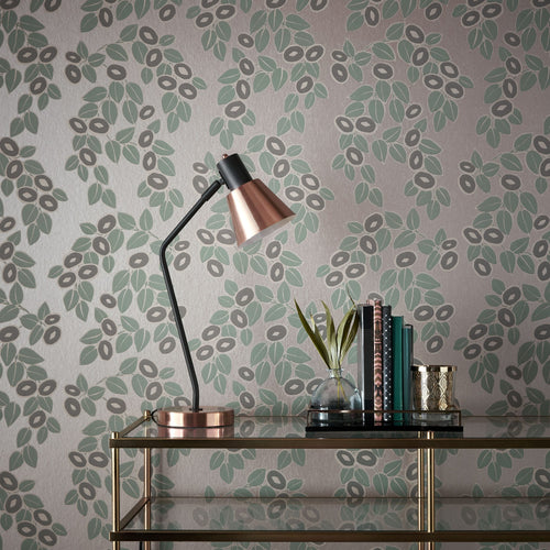 Rosetta Neo Mint Green Luxury Leaf Wallpaper