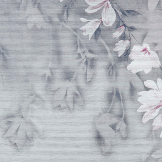 Trailing Magnolia Mist Grey Luxury Floral Paperweave Mural