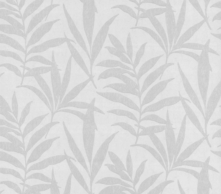 Verdi Silver Luxury Leaf Wallpaper
