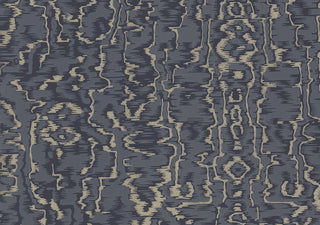 Avington Navy Blue Luxury Moire Wallpaper