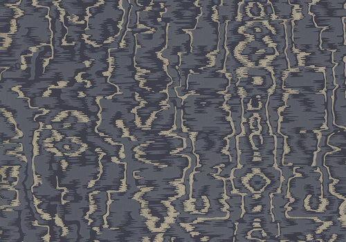Avington Navy Blue Luxury Moire Wallpaper