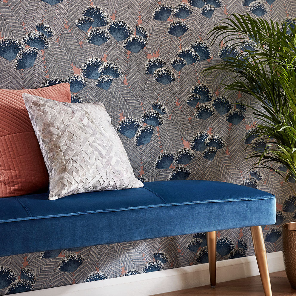 Clarice Soft Blue Luxury Art Deco Wallpaper