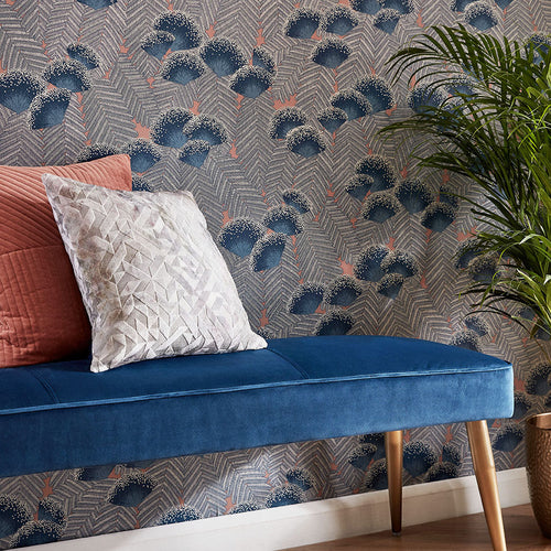 Clarice Soft Blue Luxury Art Deco Wallpaper