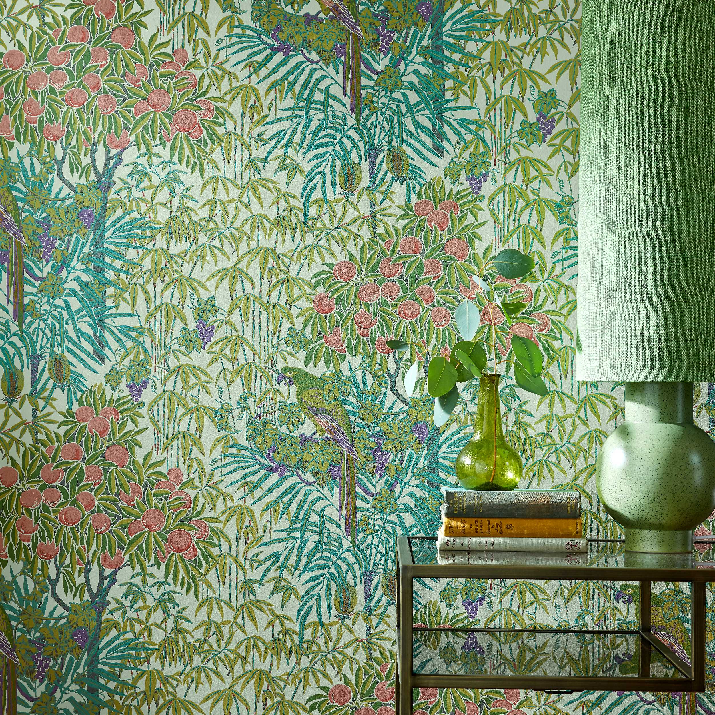 Macaw - Olive Green | V&A Wallpaper | 1838 Wallcoverings